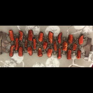 SILVER ANS CORAL BRACELET
